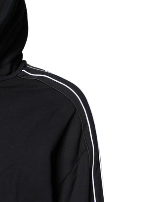 Black Cotton Logo Hooded Sweatshirt Sweater