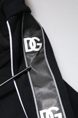 Black Cotton Logo Hooded Sweatshirt Sweater