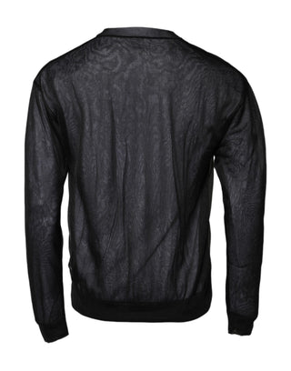 Black White Logo Knitted Pullover Sweater