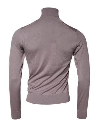 Brown Cashmere Knitted Men Pullover Sweater