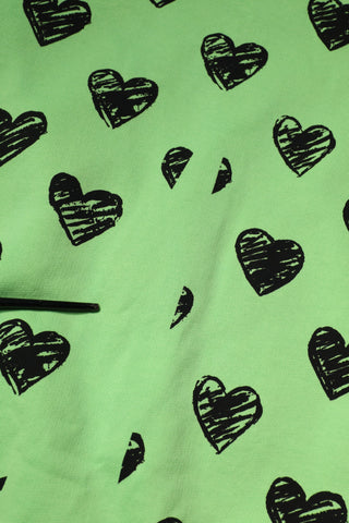 Pullover mit Rundhalsausschnitt und grünem Herz-Print