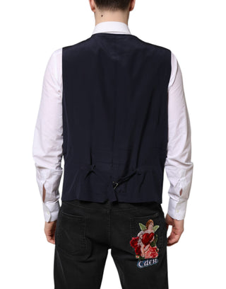 Black Wool Waistcoat Dress Formal Vest
