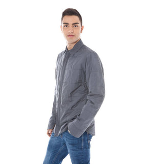 Graue Polyester-Herrenjacke