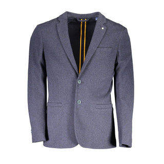 Blaue Baumwoll-Blazerjacke
