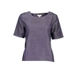 Camiseta azul de algodón para mujer  