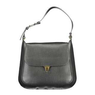 Schwarze Damenhandtasche aus Leder