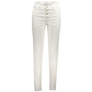 Weiße Baumwoll-Damenjeans