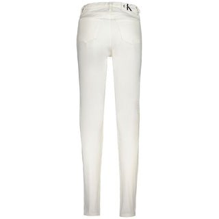 Weiße Baumwoll-Damenjeans