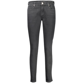 Jeans ajustados negros de algodón para mujer