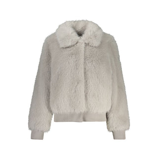 Graue Polyester Damenjacke