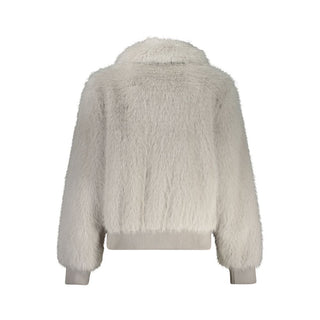 Graue Polyester Damenjacke