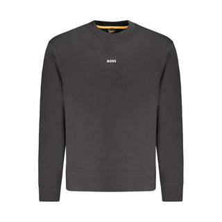 Black Cotton Men Sweatshirt