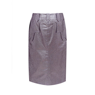 Purple Polyamide Midi Skirt