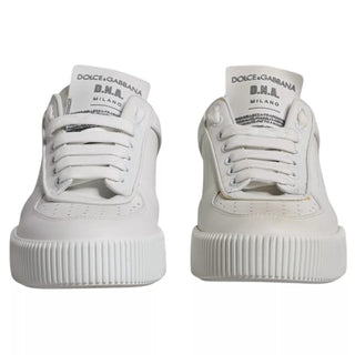 White Miami Leather Low Top Sneakers Shoes
