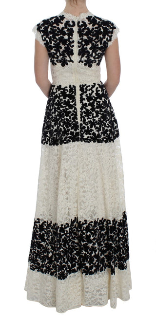 Florales Spitzen-Ricamo langes Ball-Maxikleid