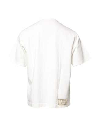 White LOVE & PEACE Print Crew Neck T-shirt