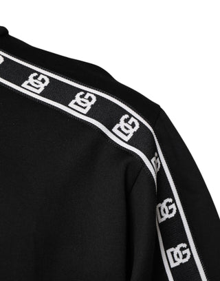 Black Cotton DG Print Turtleneck T-shirt