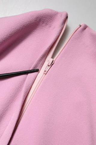 Rosa Polyester Etui-Minikleid mit langen Ärmeln