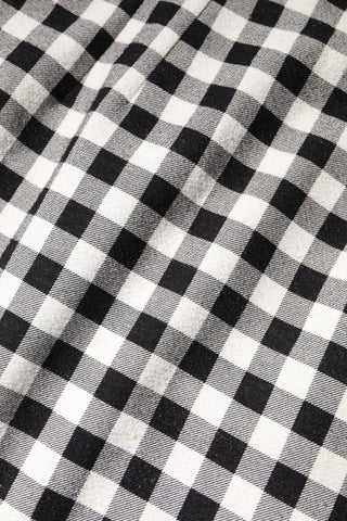 White Black Checkered Sleeveless Sheath Dress