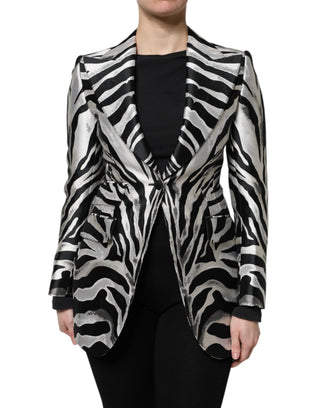 Schwarz Weiß Polyester Damen Blazer Jacke