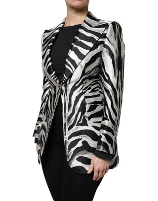 Schwarz Weiß Polyester Damen Blazer Jacke