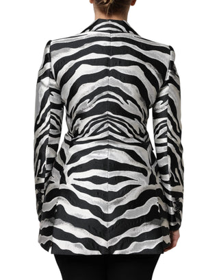 Schwarz Weiß Polyester Damen Blazer Jacke