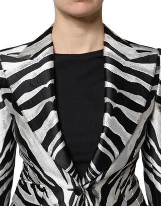 Schwarz Weiß Polyester Damen Blazer Jacke