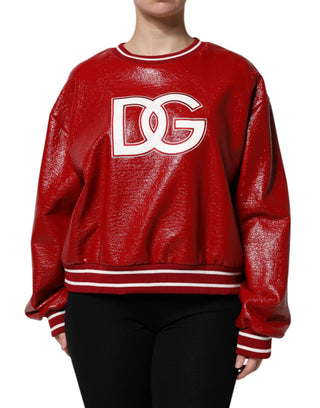 Suéter rojo de lana con bordado del logo DG