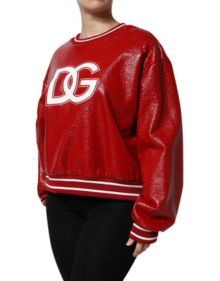 Suéter rojo de lana con bordado del logo DG