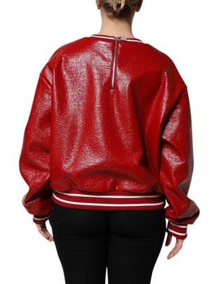 Suéter rojo de lana con bordado del logo DG