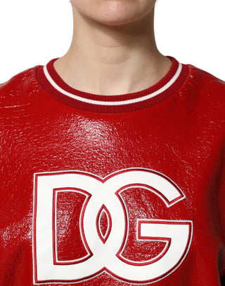 Suéter rojo de lana con bordado del logo DG