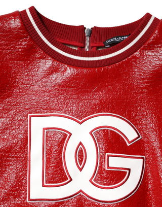 Suéter rojo de lana con bordado del logo DG