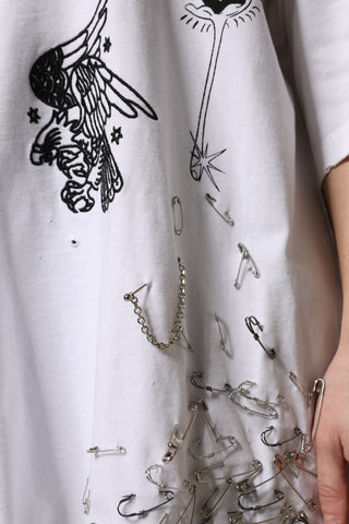 Weißes Baumwoll-T-Shirt mit DG BLESSED Aufdruck