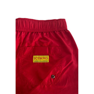 Rote Polyester-Badeshorts für Herren
