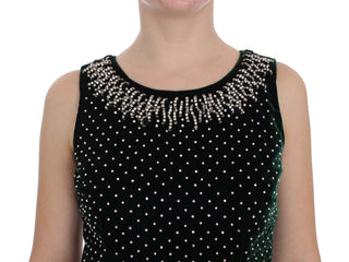 Vestido maxi largo de terciopelo verde con cristal