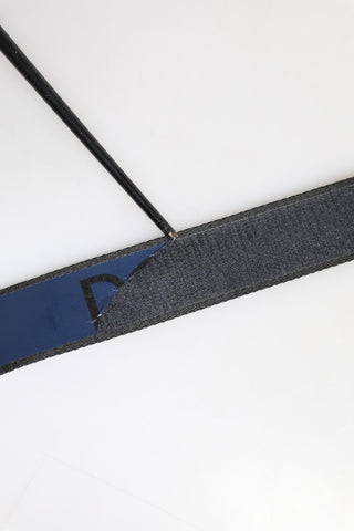 Black Blue DG Logo Silver Metal Buckle Belt