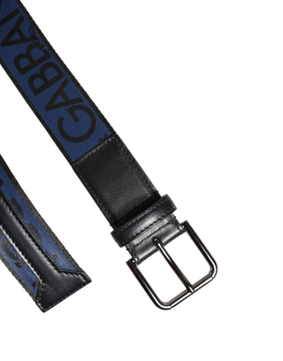 Black Blue DG Logo Silver Metal Buckle Belt