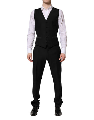 Traje MARTINI negro de tres piezas con cristales embellecidos
