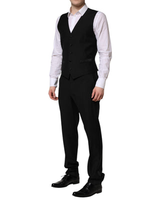 Traje MARTINI negro de tres piezas con cristales embellecidos