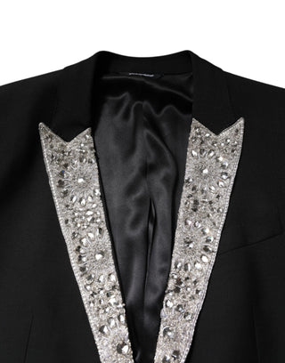 Traje MARTINI negro de tres piezas con cristales embellecidos