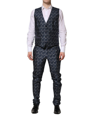Traje de 3 piezas azul MARTINI con jacquard de estrella