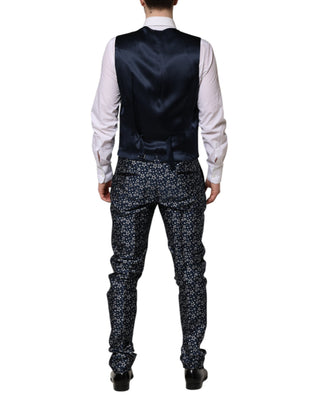 Traje de 3 piezas azul MARTINI con jacquard de estrella