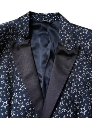 Traje de 3 piezas azul MARTINI con jacquard de estrella