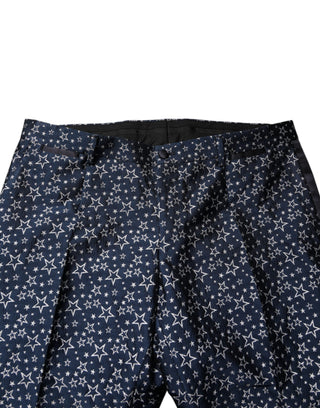 Traje de 3 piezas azul MARTINI con jacquard de estrella