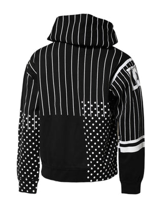 Black White Stripe Hooded Sweatshirt Sweater