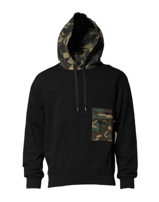 Sudadera con capucha con camuflaje negro