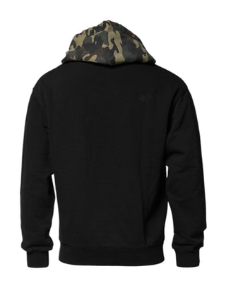 Sudadera con capucha con camuflaje negro