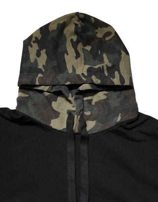 Sudadera con capucha con camuflaje negro