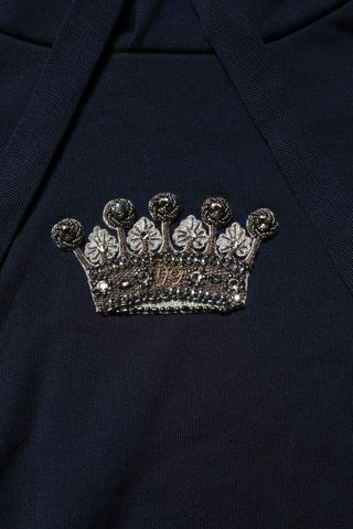 Black Crown Cotton Hooded Sweatshirt Sweater