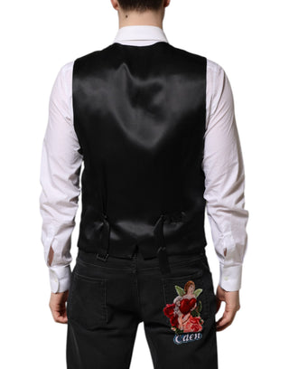 Black Lurex Dress Formal Men Waistcoat Vest